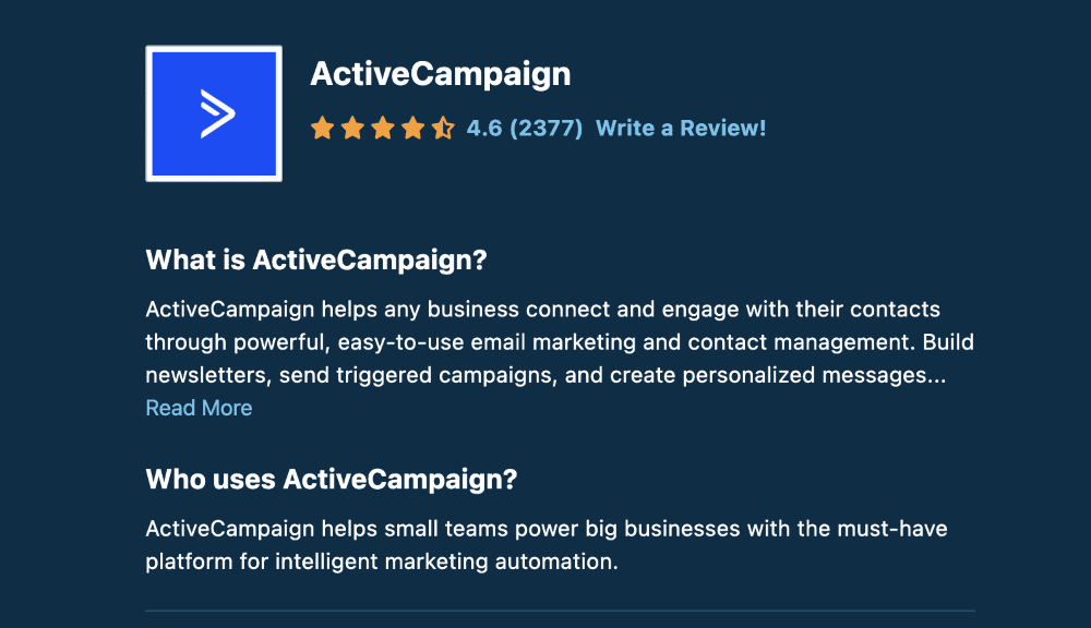 ActiveCampaign Capterra