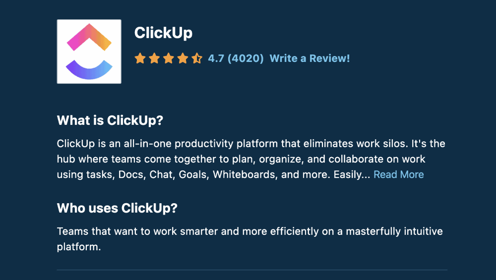 Clickup Capterra