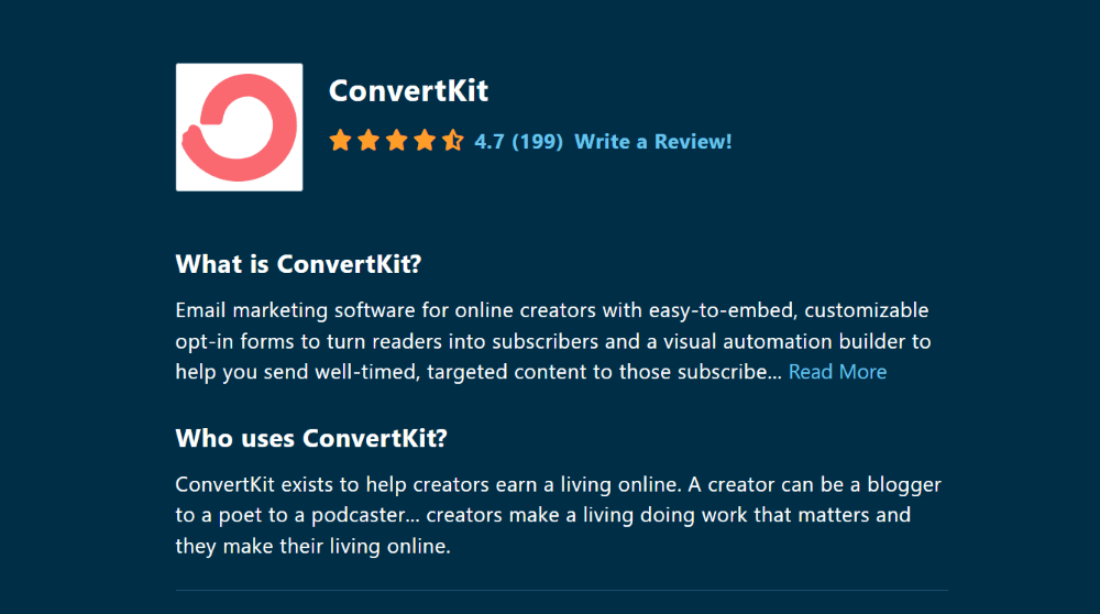 ConvertKit Capterra