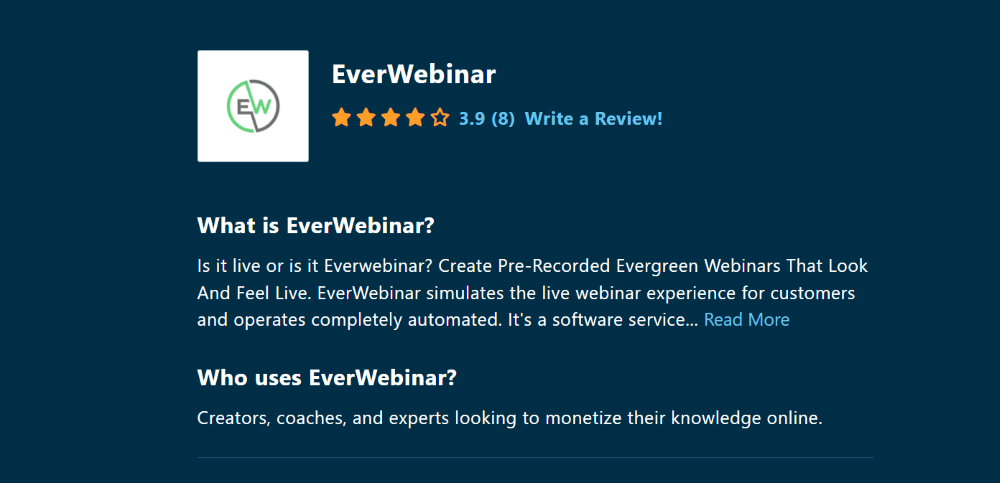 Everwebinar Capterra