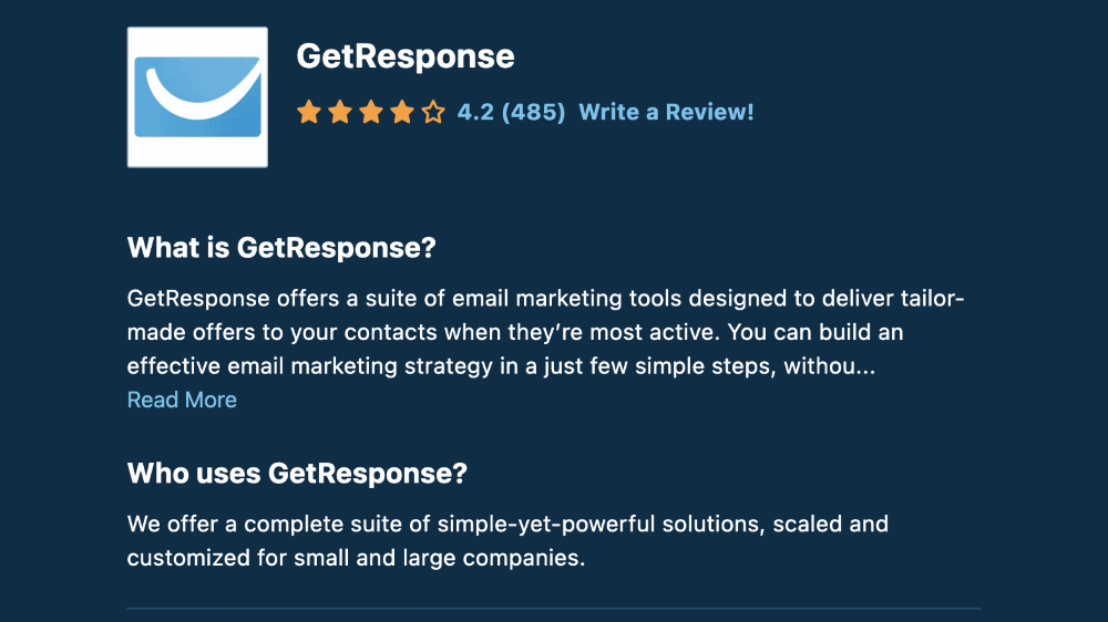 GetResponse capterra