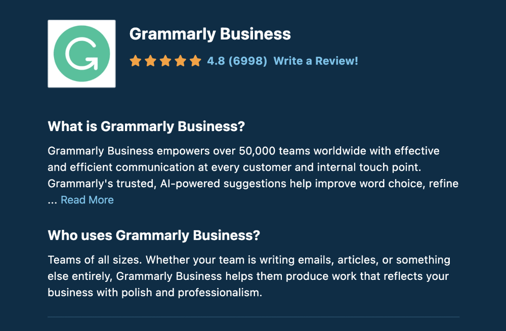 Grammarly capterra