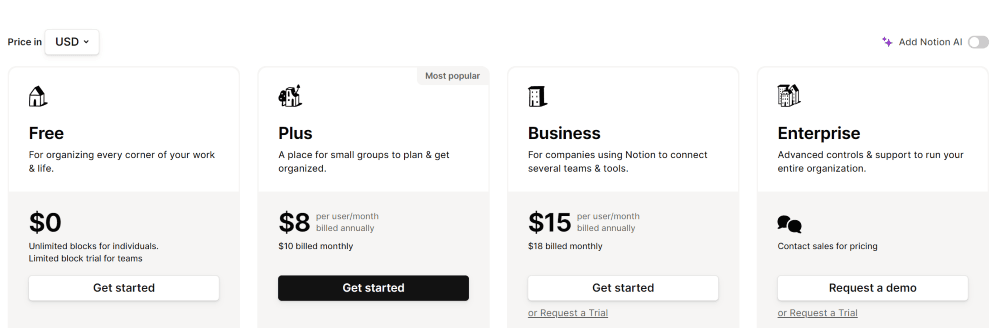 Notion Pricing