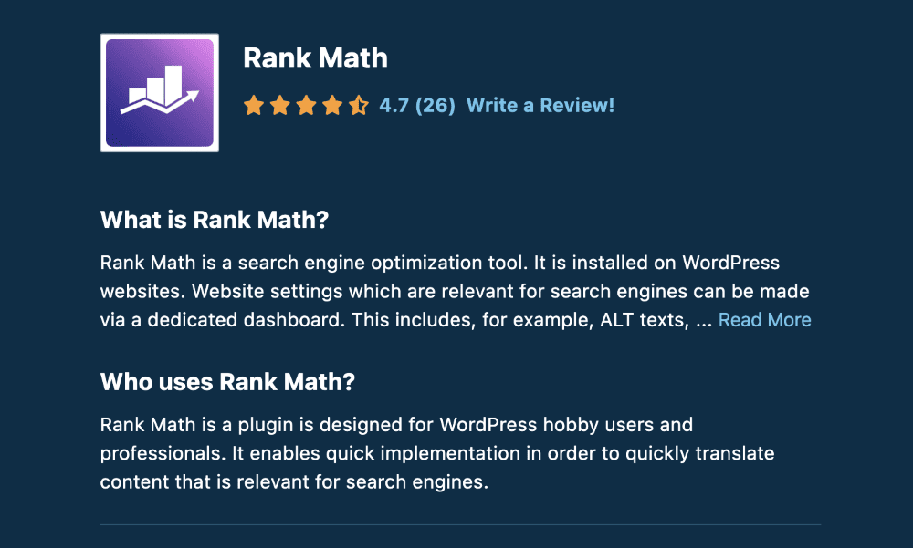 Rank Math capterra