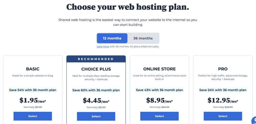 Bluehost Pricing