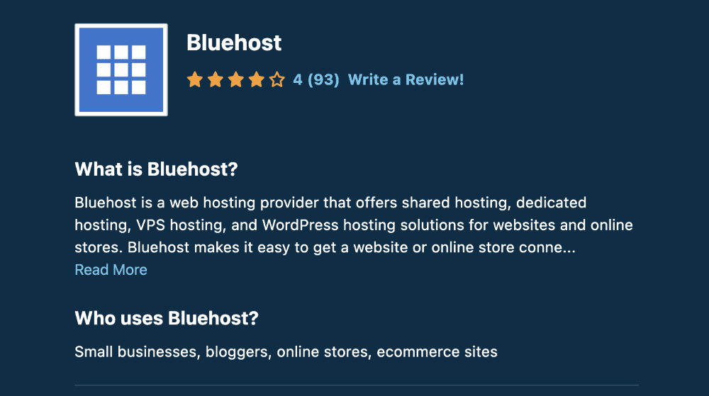 Bluehost capterra