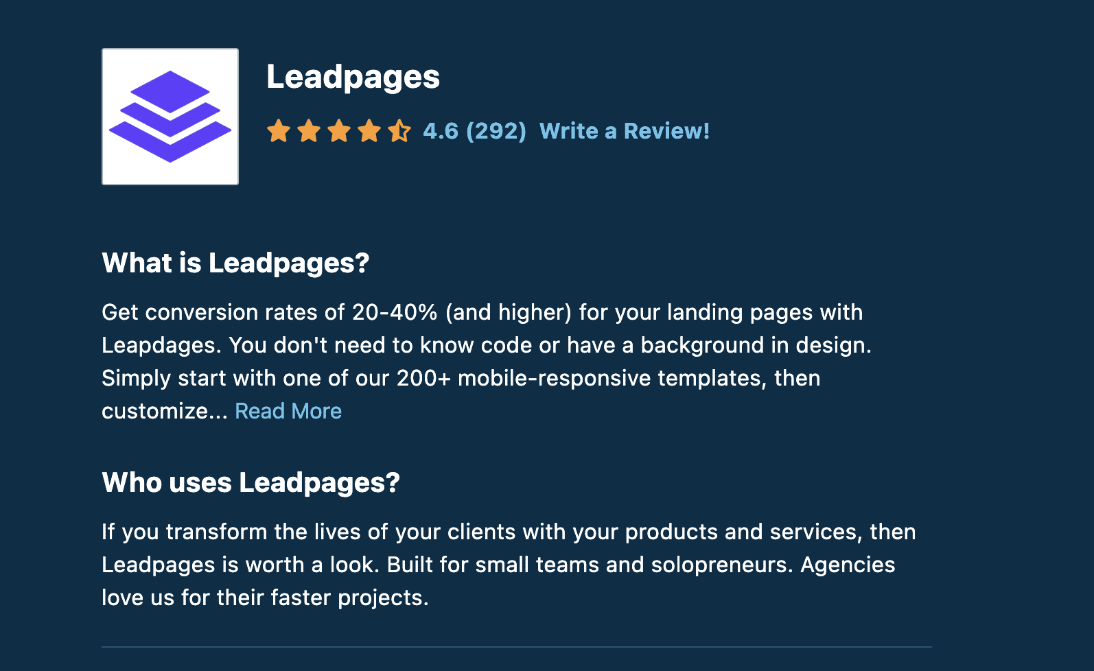 Leadpages Capterra
