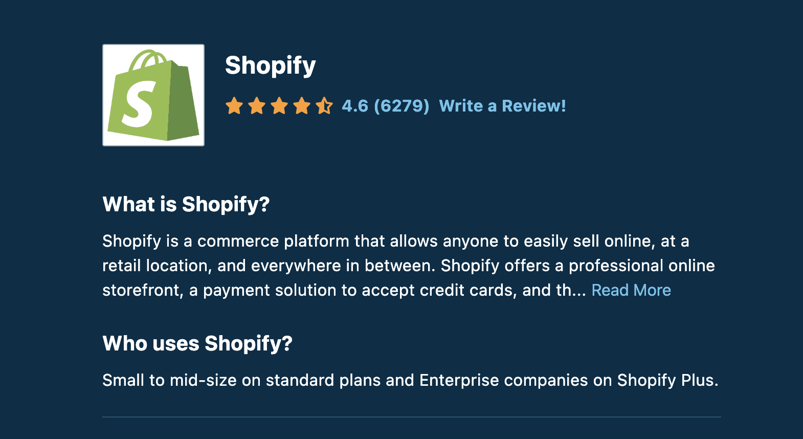 Shopify Capterra
