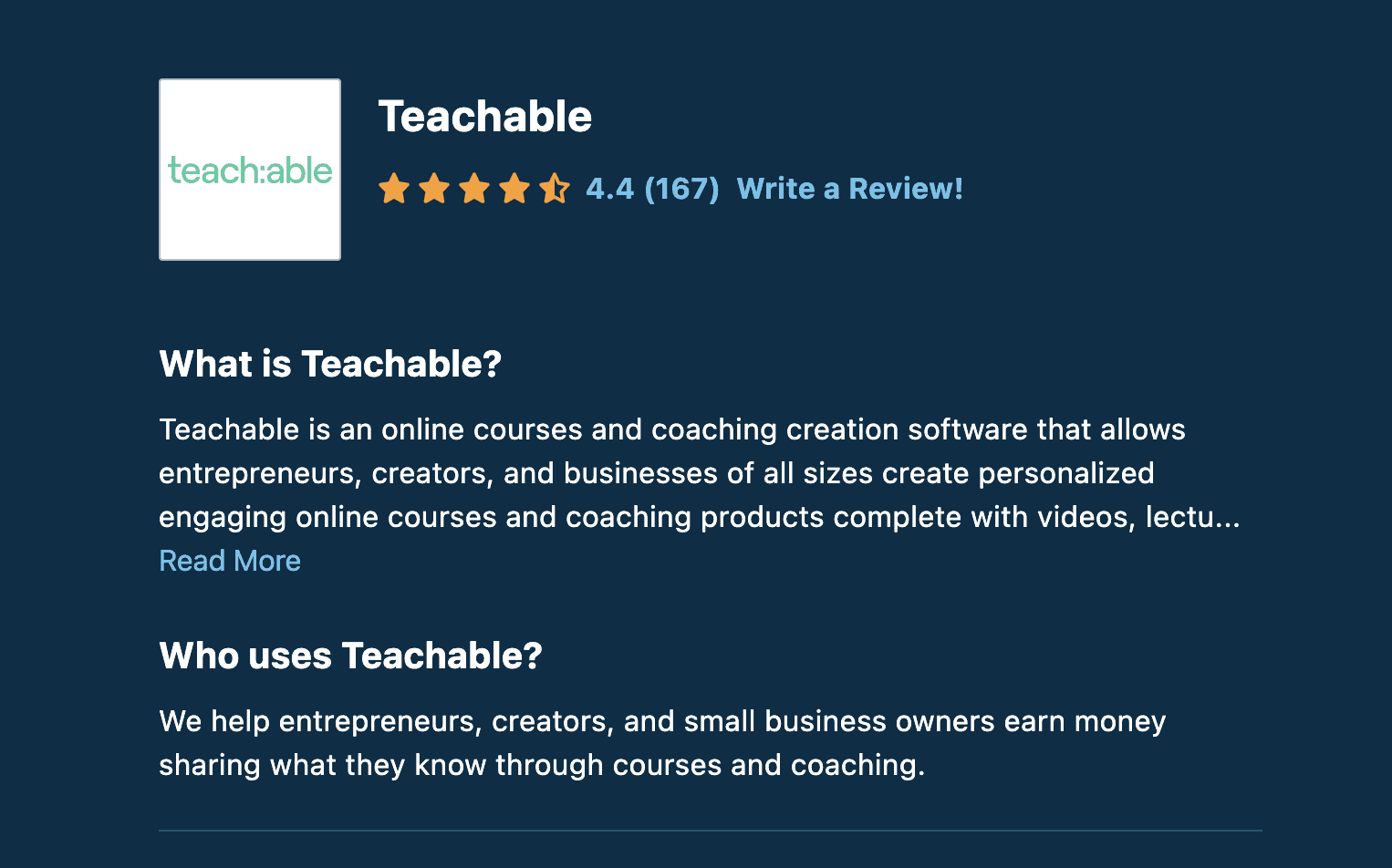 Teachable Capterra