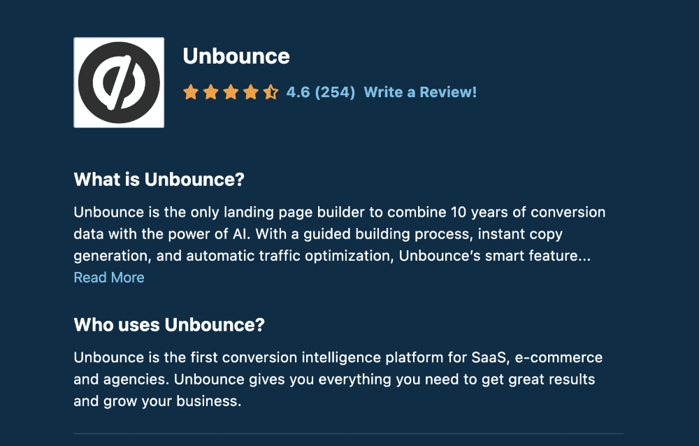 Unbounce capterra