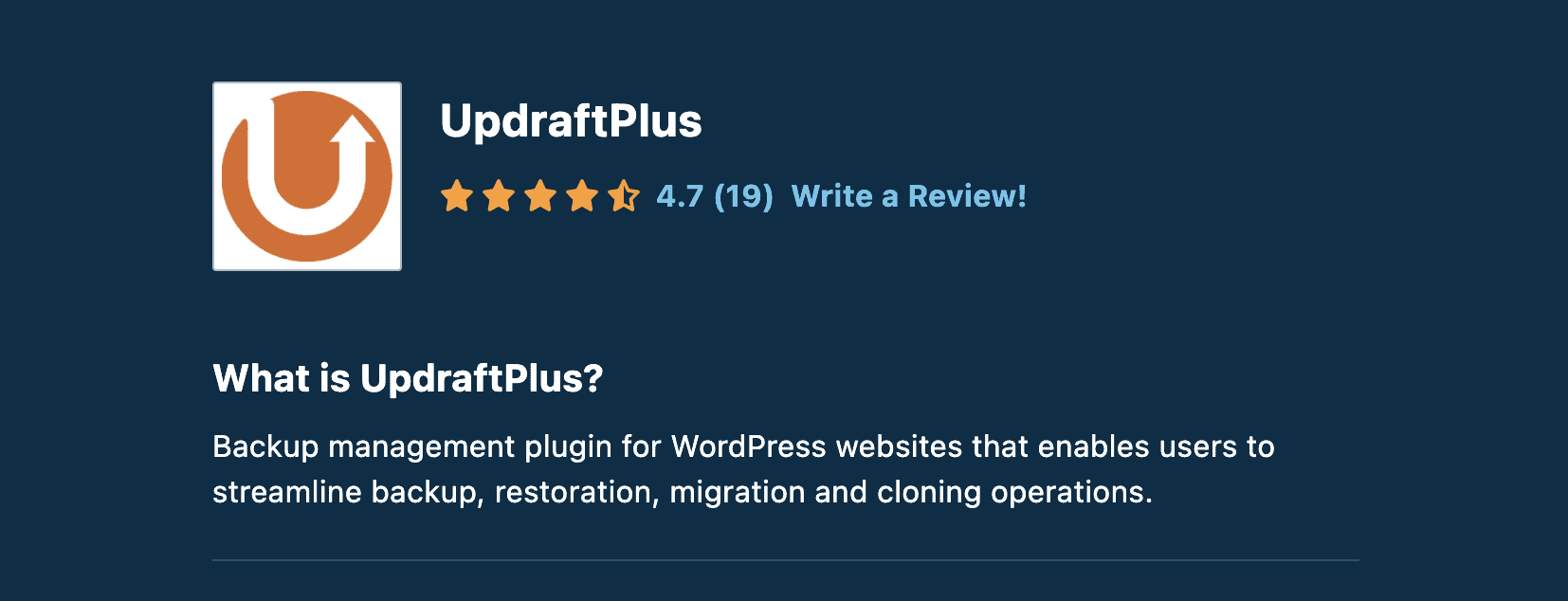 UpdraftPlus Capterra